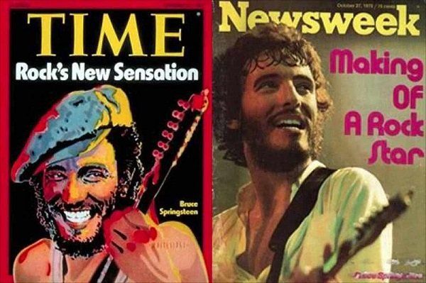 After releasing the single and album Born to Run, Bruce Springsteen had the rare honor of simultaneous covers on both Time and Newsweek magazines in the US. October 27, 1975.