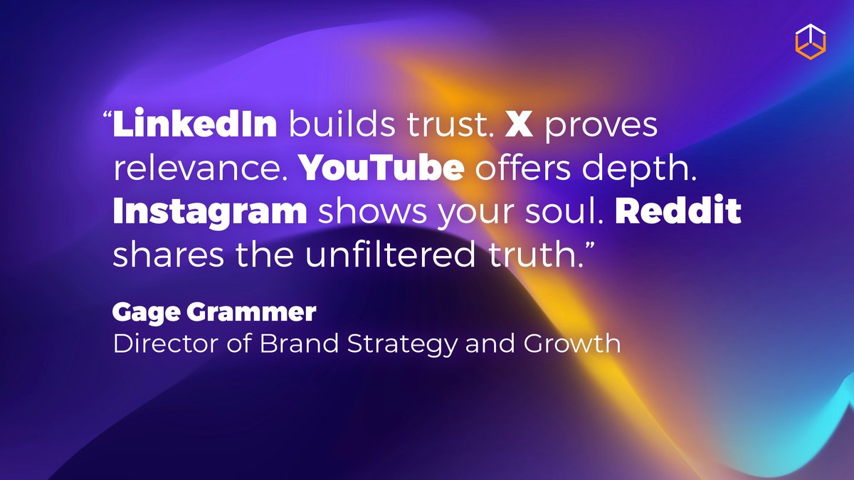 "Your content might get attention, but your conversations build trust. Your buyers don’t just read, they watch how you show up."

In <a href="/GageGrammer/">Gage Grammer🫧</a>'s blog post, she points out that it’s about showing up meaningfully where it matters. The brands winning in B2B aren’t shouting
