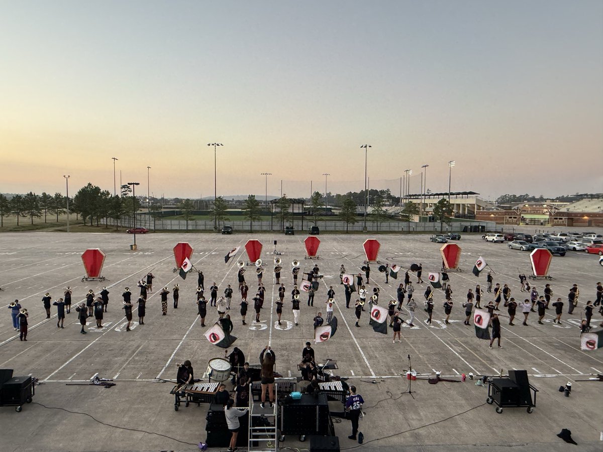 Early morning rehearsal for Area F marching contest! Come see us at 11:30am at Woodforest Bank Stadium! <a href="/HumbleISD/">Humble ISD</a> <a href="/HumbleISD_HHS/">Humble High School</a>