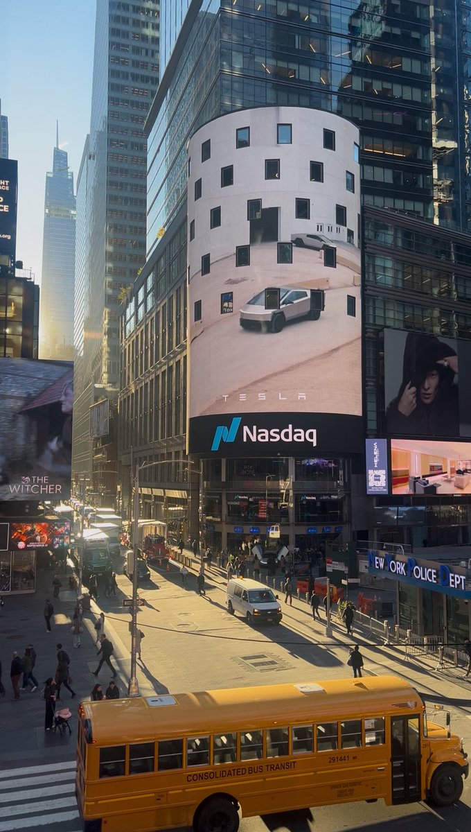 cybertruck's tweet image. My portrait up on Times Square
