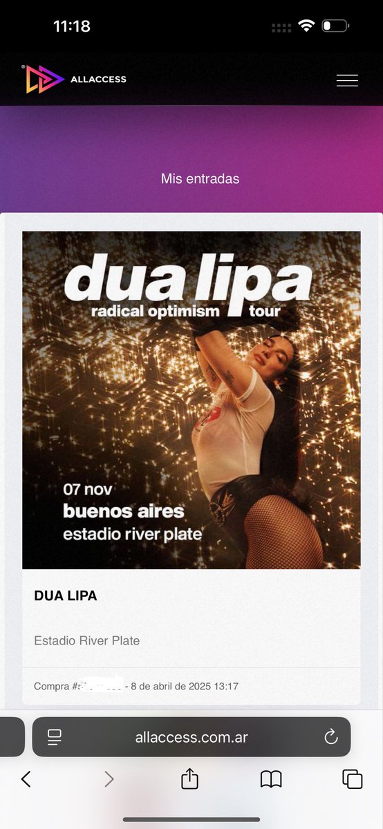 ThinkaboutOT3's tweet photo. Vendo entrada Dua Lipa en River
Campo trasero el 07/11
PRECIO MÁS BARATO DE LO QUE LA COMPRÉ
Estoy abierta a escuchar ofertas https://t.co/DwYqYhOzVP