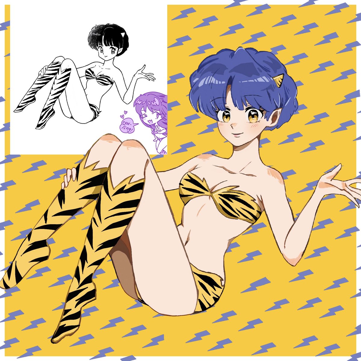 Testing different style of coloring- 
Lum-styled Akane ⚡️⚡️⚡️💖
#ranma #らんまアニメ