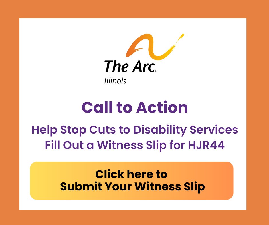 🚨Take Action to Support HJR44!
Protect funding for disability services in Illinois.
Hearings:
• Tue, Oct 28 – 4 PM
• Wed, Oct 29 – 9 AM
Fill out witness slip here: qr.link/uoPWqT
#HJR44 #DisabilityRights #StopTheCuts #TakeAction #DisabilityCommunity #TheArcofIllinois