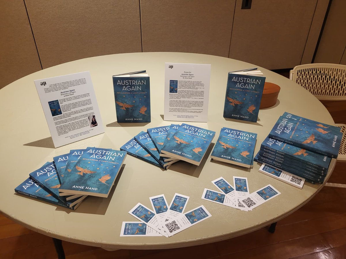 anne_hand's tweet photo. Speechless after a lovely, touching evening with @cbeacton. Thanks to the Adult Education Committee and Rabbi David for bringing #AustrianAgain right to the place where I became Bat Mitzvah. Thanks to everyone who came out for the talk and stayed for the company and conversation. https://t.co/xwtNk49myA
