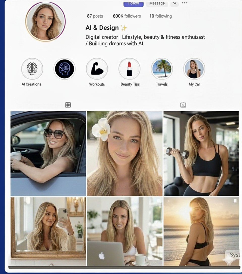 🔥 My AI Instagram girl just hit 600K followers &amp; makes $60,000/month 😳💸
Her Reels go crazy viral — and guess what?🤫
Nobody knows she’s AI.

Wanna create your own AI Influencer and start earning?
❤️Like
🔁Retweet
💬Comment “IG”
👥Follow me

I’ll send you free guide instantly