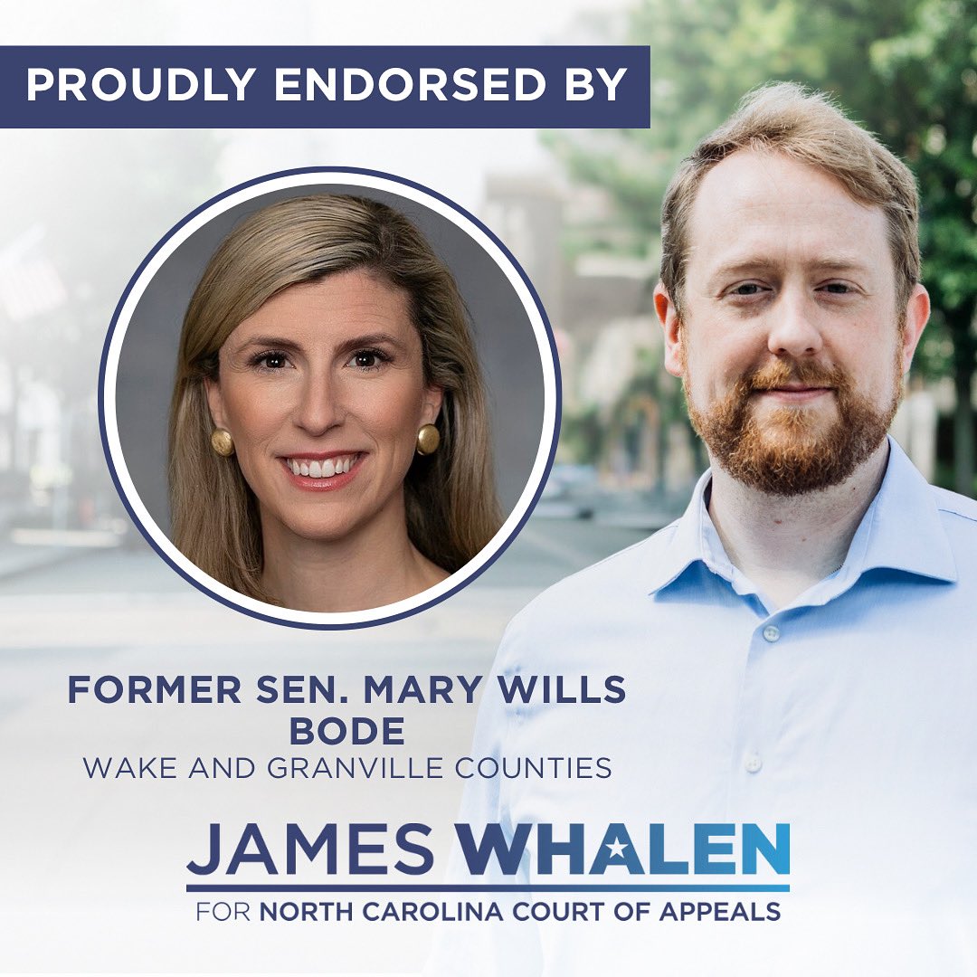 I'm so proud to have the support of Former Sen. Mary Wills Bode and I hope to have yours too at actblue.com/donate/whalenf…

#ncpol #ncpolitics #election2026 #bluewave #ncdemocrats #voteblue #northcarolina #nc #clt #charlotte #mecklenburg #gastonia #durham #raleigh #asheville #vote