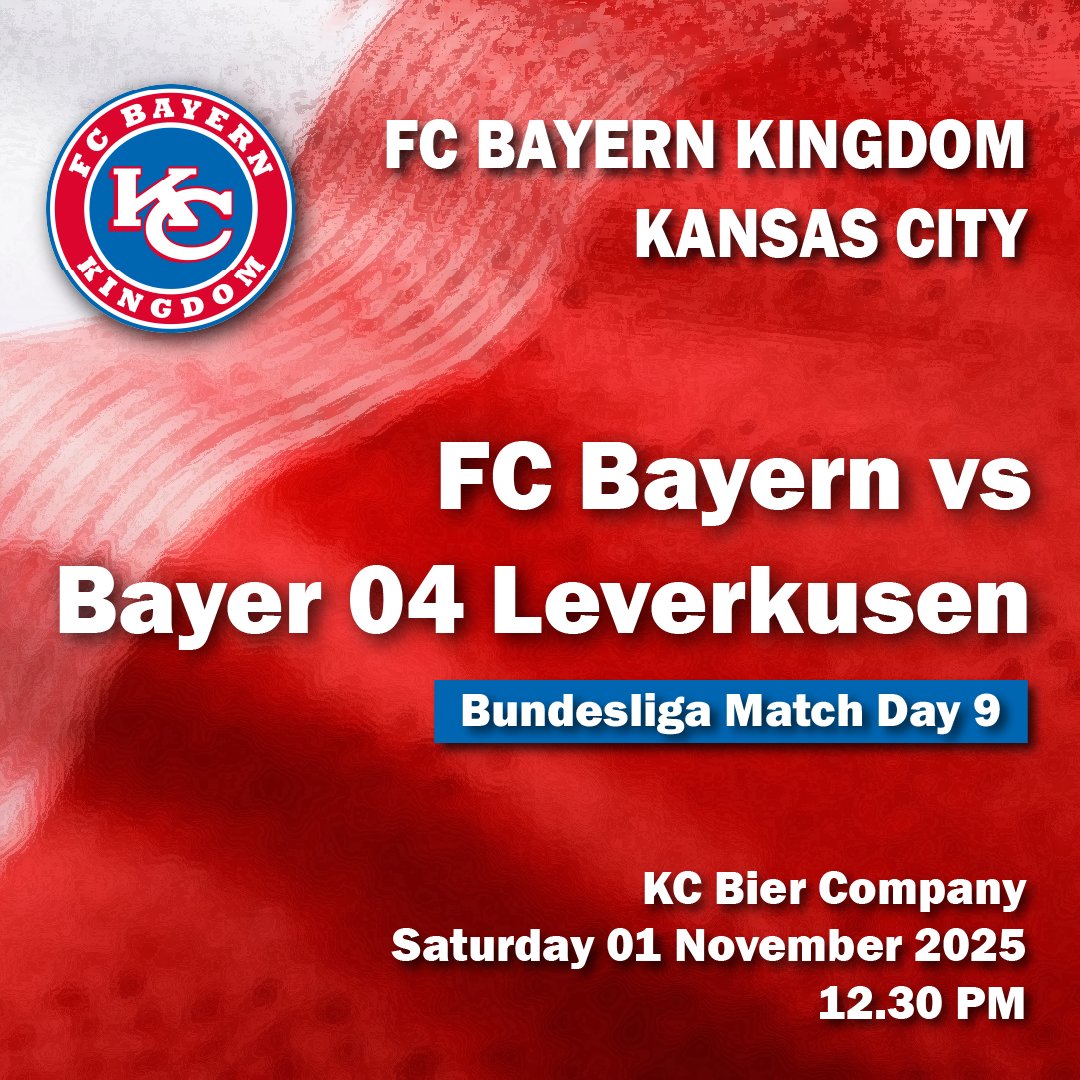 Bundesliga Match Day 9: FC Bayern vs Bayer 04 Leverkusen at @kcbierco ⚽️🥨🍻

facebook.com/events/1683313…

#fcbayern #fcbkkc #packmas