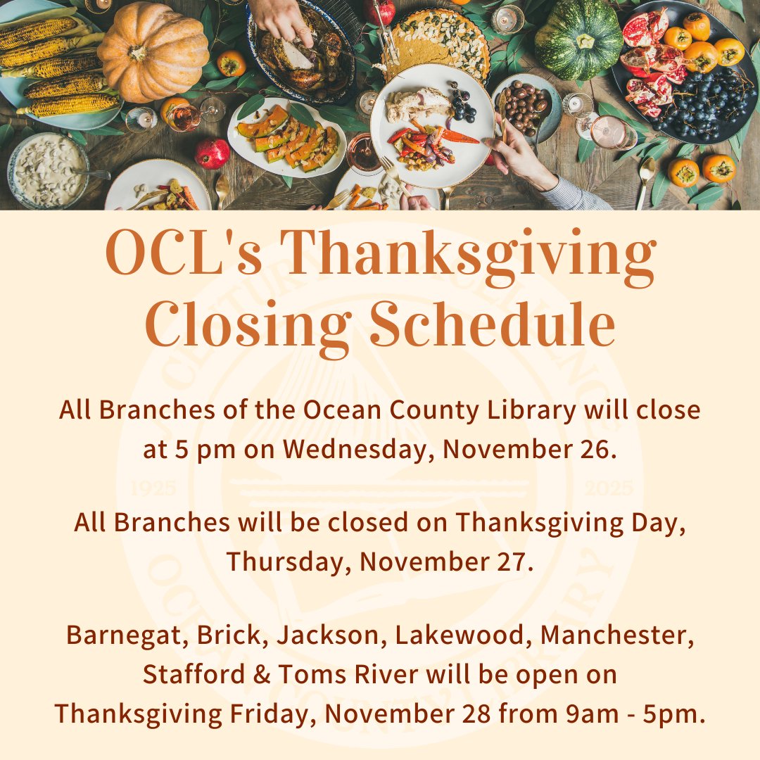 All Branches will be closed on Thanksgiving Day, Thursday, November 27.