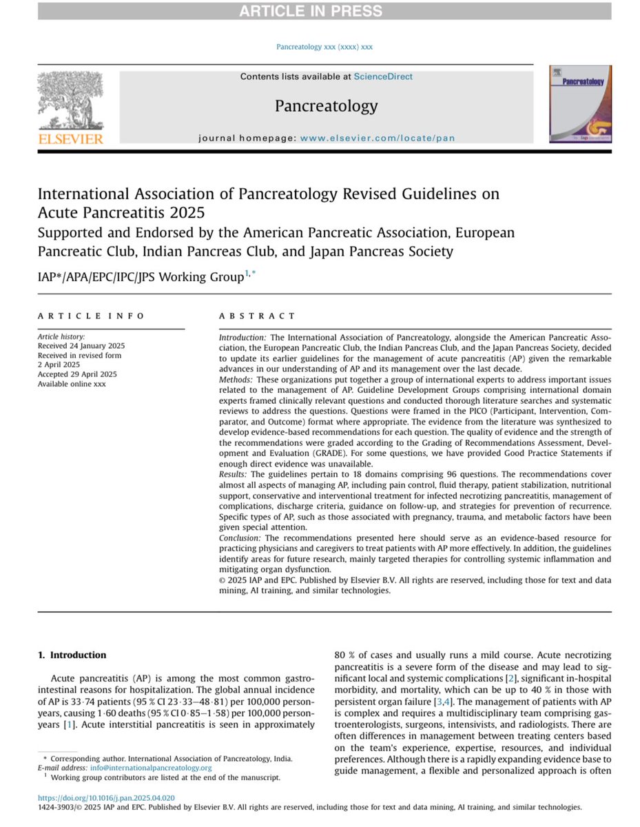 Guía Internacional 2025 para la Pancreatitis Aguda 

sciencedirect.com/science/articl…