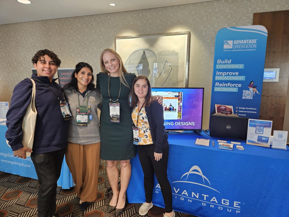 AdvantageDesign's tweet image. That’s a wrap on #NODAC2025! 🎉

We had an amazing time in San Francisco connecting with orientation &amp;amp; student success pros nationwide. 

Big thanks to @IowaStateU &amp;amp; @UofSC for joining us in a powerful session on student success! 💪

Here’s to helping students start strong &amp;amp; stay…
