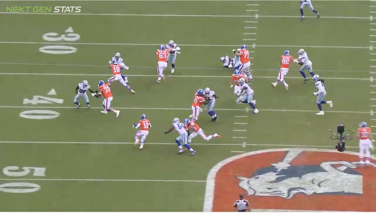 This is about as perfectly a blocked up run play as has ever been executed. I believe they call this hat-on-a-hat. Every week, the Cowboys defense shows us that they can't win a single block.