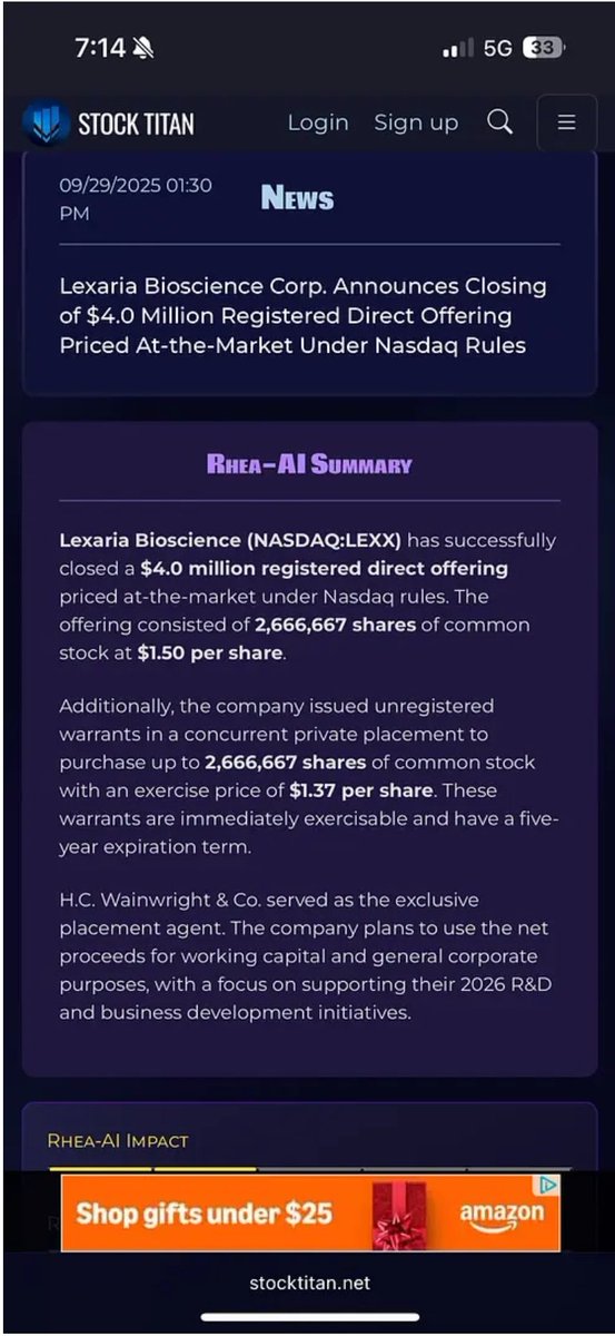 FORECAST_ONE's tweet photo. $LEXX watching this one data due by end of year latest offering was at $1.50 per share too and we're sitting at $1.06 now https://t.co/hWnheupFEa