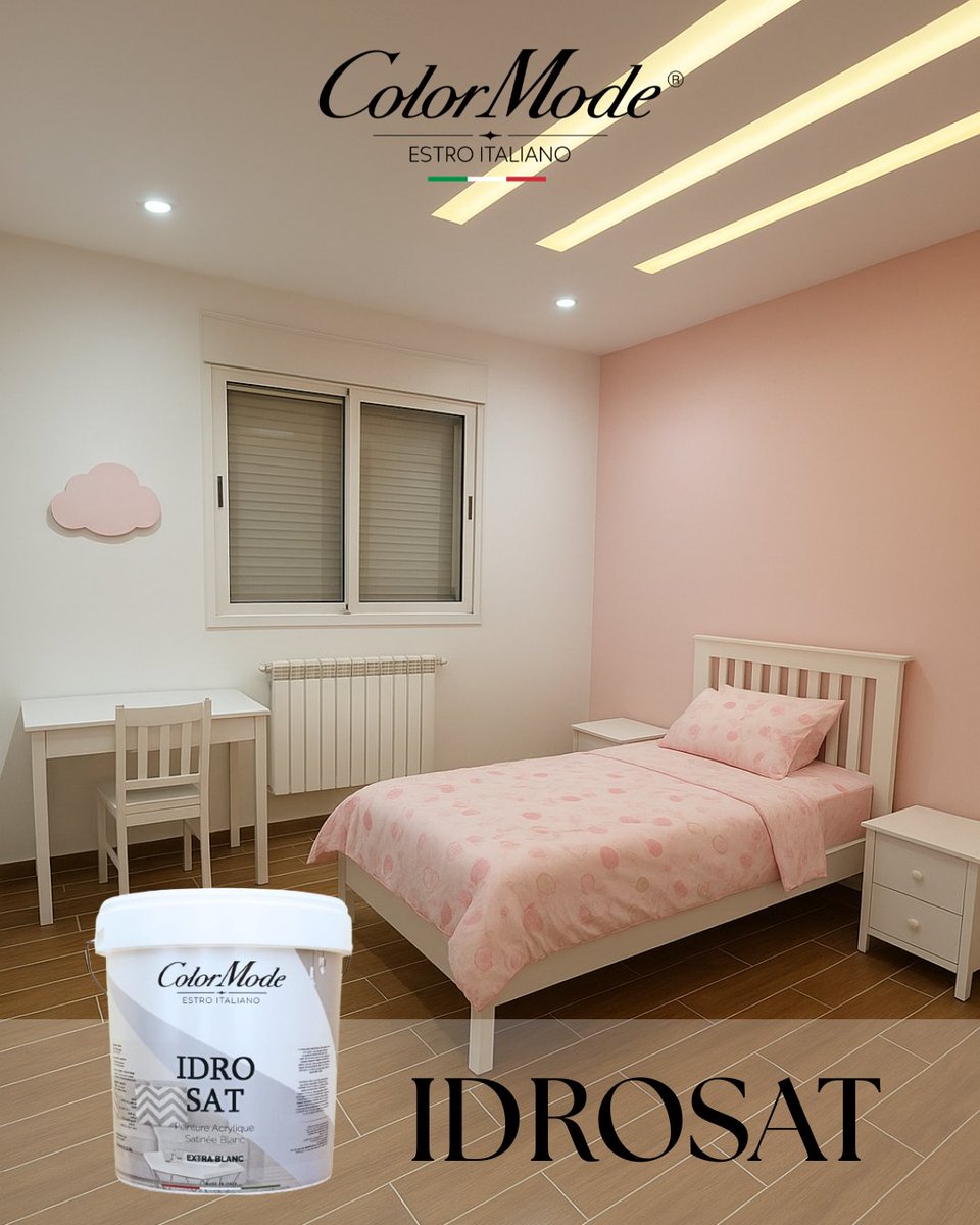 color_mode16's tweet image. 🎨 Idrosat من Color Mode
دهان مائي عالي الجودة، يتميز بلمسة نهائية ناعمة ومظهر أنيق. مثالي للجدران الداخلية، مقاوم للغسيل ، مما يجعله الخيار المثالي للمنازل العصرية.

 الخصائص :
✔ قابل للغسل
✔ تغطية ممتازة
✔ تطبيق سهل وتجفيف سريع

#colormode #idrosat  #peinture #algeria