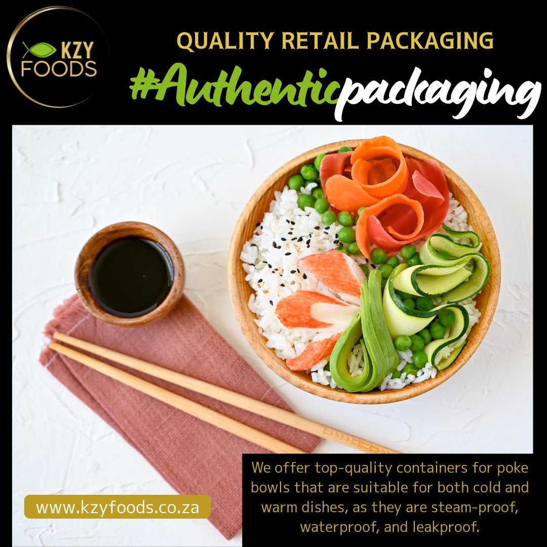 Built for professionals who value quality 🍱

KZY Foods’ poke bowl containers are steam-proof, waterproof &amp; leakproof — perfect for cold or warm dishes.

📩 info@kzyfoods.co.za | 🌐 kzyfoods.co.za

#KZYFoods #AuthenticPackaging #CateringSupplies