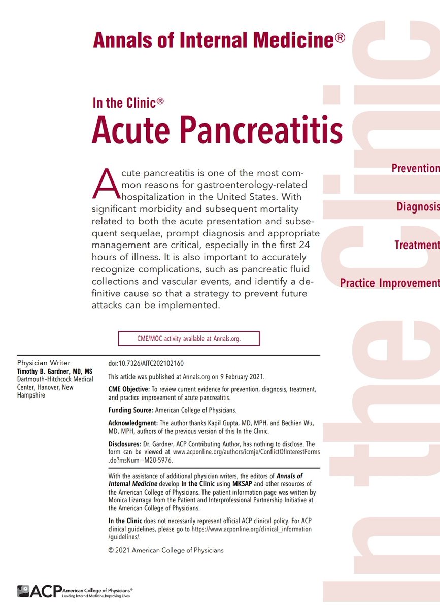 Pancreatitis Aguda 💥🏥

🔰📚Annals of Internal Medicine

doi:10.7326/AITC202102160

Enlace a Artículo Completo 👇🏼✅
pubmed.ncbi.nlm.nih.gov/33556276/