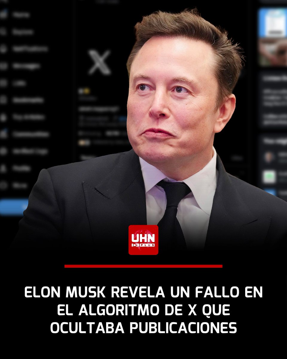 🇺🇸‼️ | ÚLTIMA HORA — Elon Musk anuncia que se detectó un fallo importante en el algoritmo de “For You” de 𝕏/Twitter, que hace que los usuarios vean muchos menos posts de las cuentas que siguen. Musk confirmó que el error será corregido a más tardar mañana.