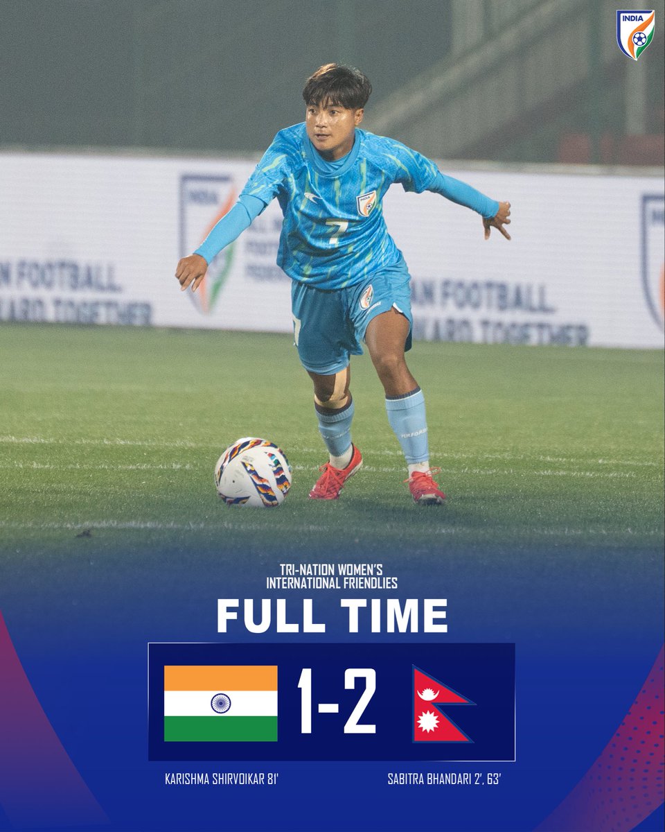 India suffer a loss in the last Tri-Nation friendly in Shillong.

#INDNEP #BlueTigresses #IndianFootball ⚽️