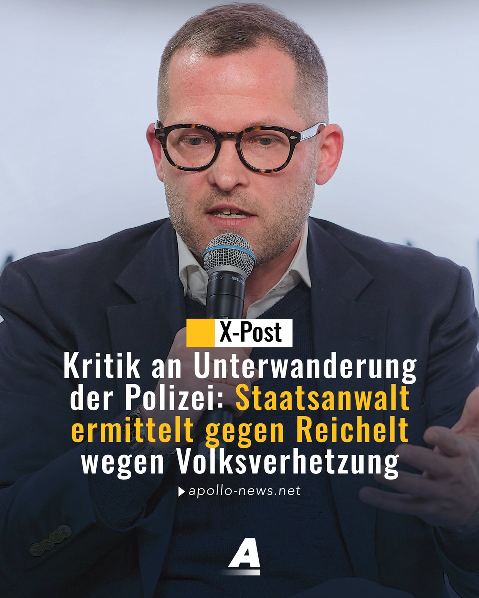 apollo_news_de's tweet image. Die Berliner Staatsanwaltschaft ermittelt gegen Julian Reichelt wegen eines X-Posts, in dem er die Unterwanderung der Polizei durch Clanmitglieder kritisiert. Es geht um den Vorwurf der Volksverhetzung. apollo-news.net/wegen-x-beitra…