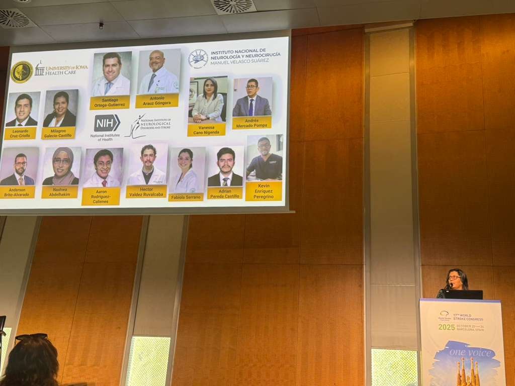 CerebrovascLab's tweet photo. Our team lab is excited to highlight the excellent work and representation of  @mili_galecio, who was the only person from the USA to receive the World Stroke Congress 2025 Young Investigator award in #Barcelona. We are proud of her and her continuously growing role in stroke research. 
We are glad to have her as part of the Cerebrovascular and Neurointerventional Lab.

#WSC2025 #WSC #Stroke