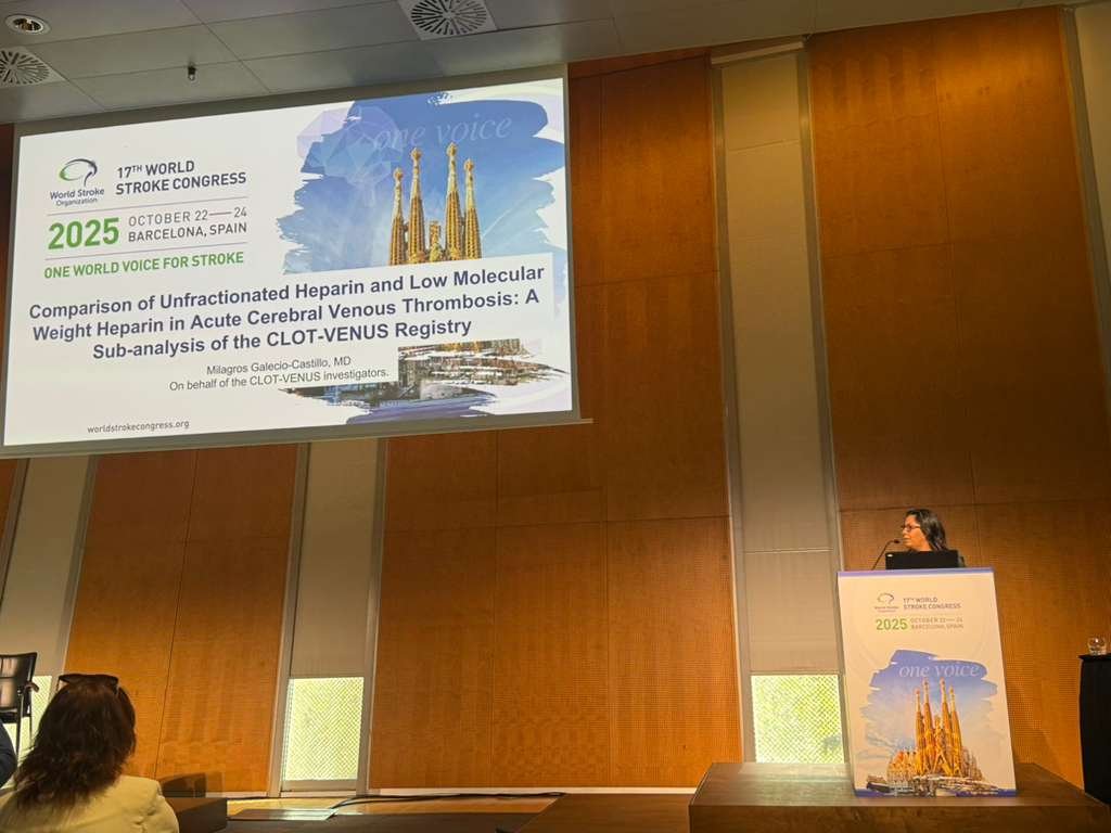 CerebrovascLab's tweet photo. Our team lab is excited to highlight the excellent work and representation of  @mili_galecio, who was the only person from the USA to receive the World Stroke Congress 2025 Young Investigator award in #Barcelona. We are proud of her and her continuously growing role in stroke research. 
We are glad to have her as part of the Cerebrovascular and Neurointerventional Lab.

#WSC2025 #WSC #Stroke