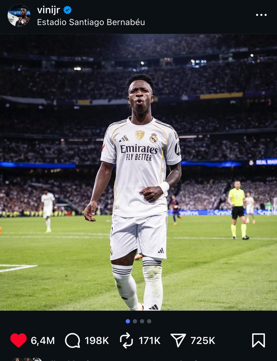 ZeyMz12's tweet image. Vinícius is the franchise, star, and face of this club.

3 millions more likes, they can’t compete.