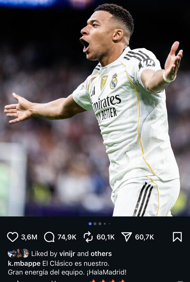 ZeyMz12's tweet image. Vinícius is the franchise, star, and face of this club.

3 millions more likes, they can’t compete.