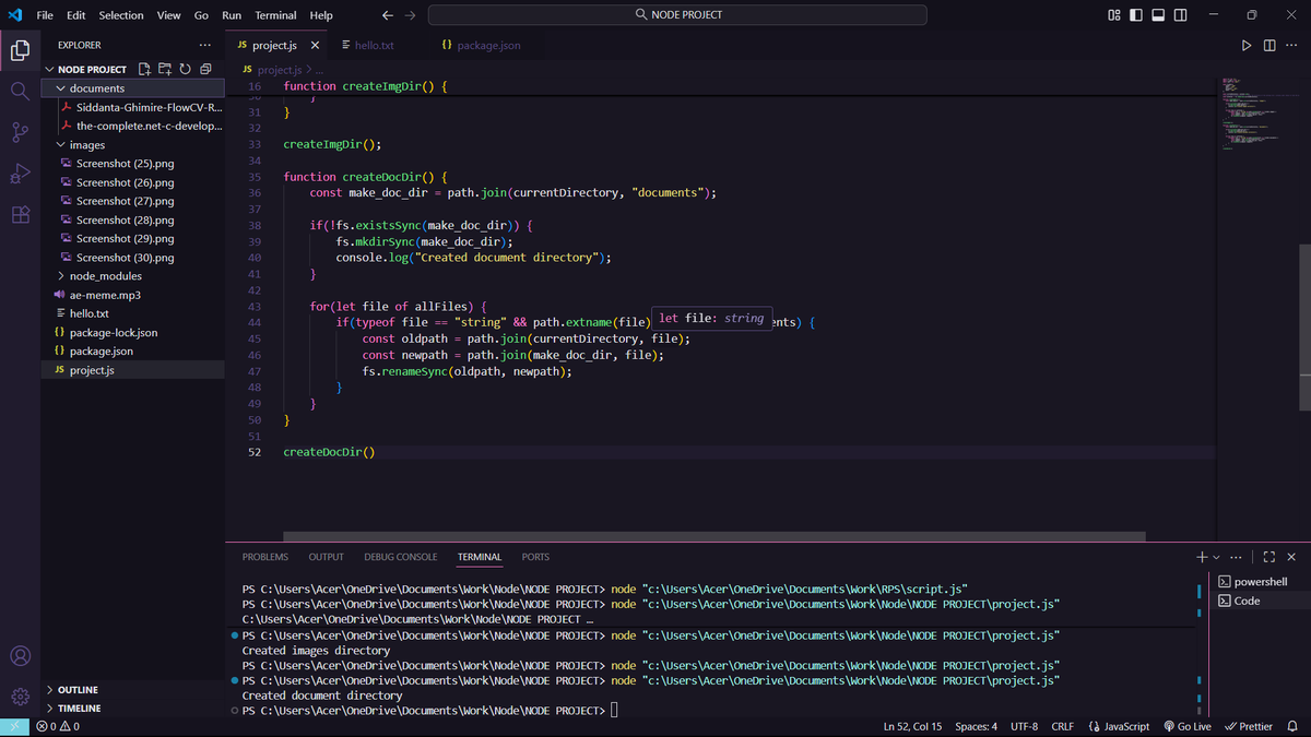 GhimireSiddanta's tweet photo. #LUD30 #LearningUtsav2025 #FestivalOfLearning

Final day! Built a File Organizer CLI using Node.js for the final day project!

It reads a folder &amp; auto-sorts files into subfolders (Images, Docs, etc.) using fs &amp; path modules.

30 days of consistent learning complete! https://t.co/kcqN1tMA5q