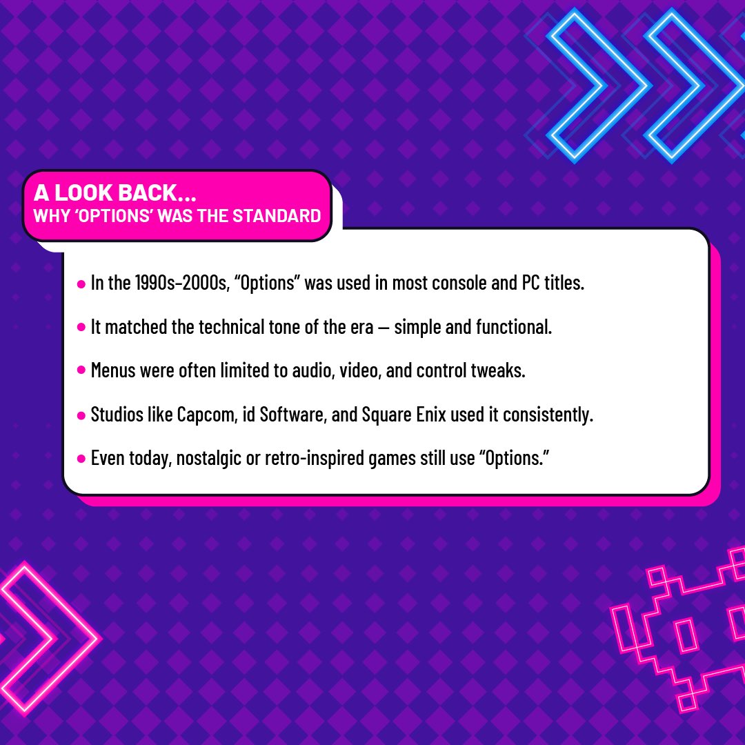ui_stephan_dube's tweet photo. Choosing between "Settings" or "Options" in your game menu might seem small - but it actually shapes how players understand and navigate your Ul.
#uipeeps #gamedev #uxui https://t.co/A21mbh6ep3