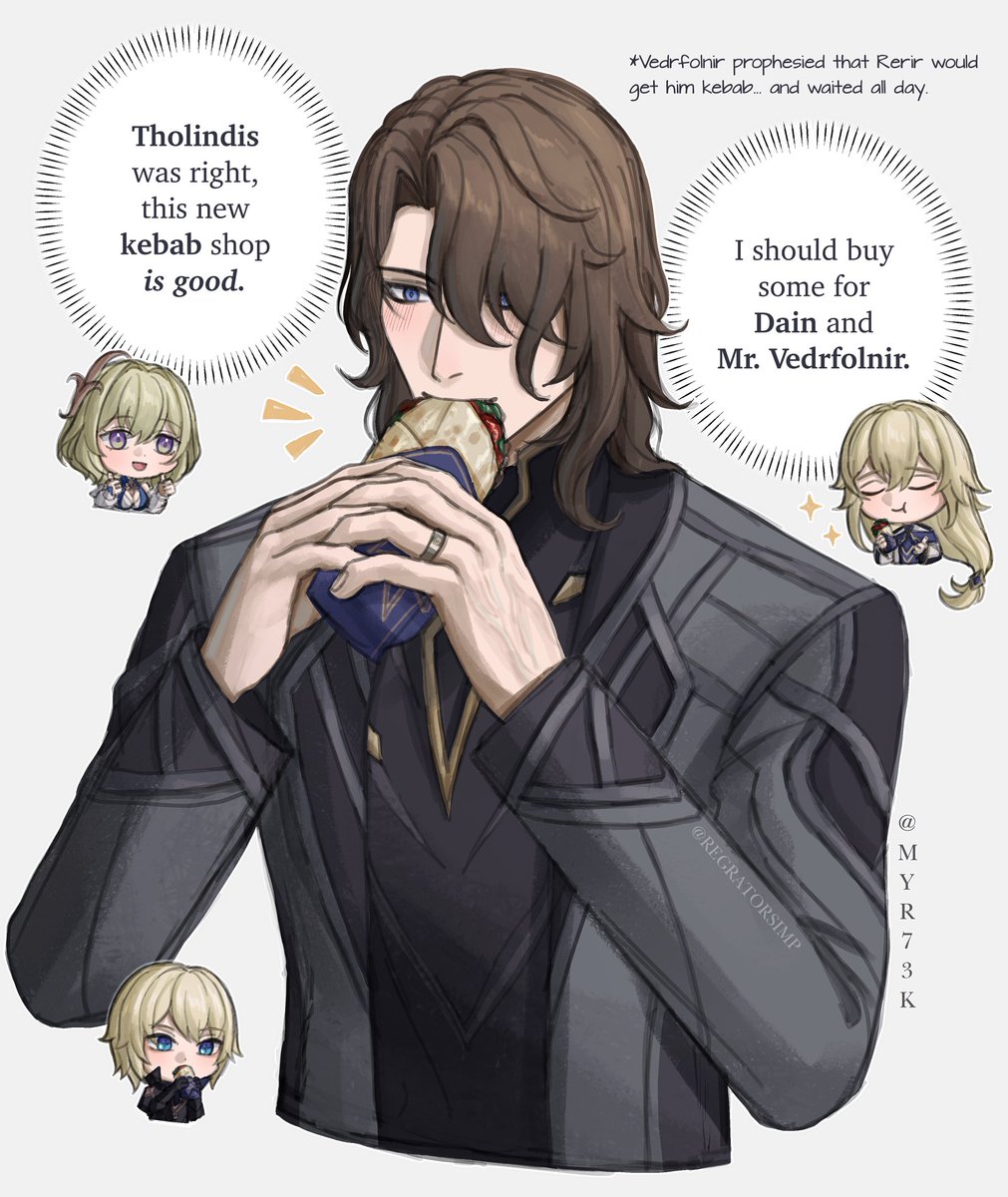 Rerir finally trying that Khaenri’ah kebab 🥹🥙
#rerir #tholindis #dainsleif