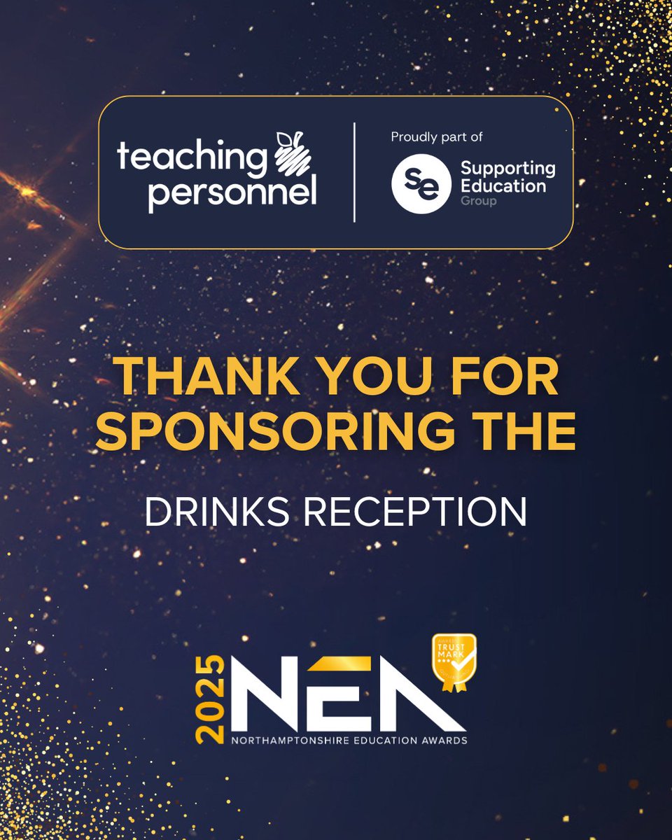 📣 Sponsor Announcement 📣

Thank you to <a href="/teachingperson/">Teaching Personnel</a> for their support in sponsoring this year's drink's reception. 👏

If you haven't yet purchased your ticket for this year's awards, you can get them here 👇
tickettailor.com/events/allthin…

#NEA25