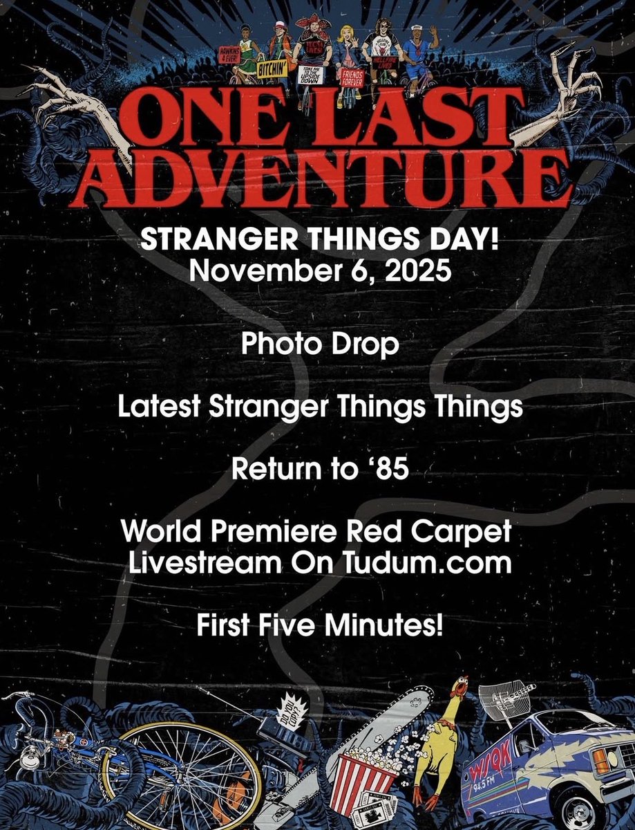 CONFIRMED: The first 5 minutes of #StrangerThings5 will officially premiere on November 6 for Stranger Things Day!