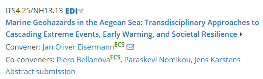 BellanovaPiero's tweet photo. 📢Call for abstracts #EGU26 🌊🌋🏖️ #Marine #Geohazards in the #Aegean: cascading quakes–volcanoes–slides–tsunamis. We seek interdisciplinary work on geohazard processes, monitoring &amp; early warning, scenario/risk modelling &amp; societal resilience (tourism, heritage). https://t.co/C9TuS3xZlv