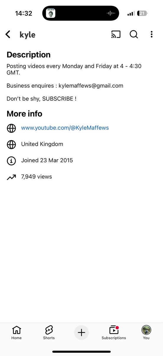 KyleMaffews's tweet photo. nearly 8k channel views and 6k was just this month, this is closer to the dream i’ve been chasing and im so grateful.

if you’ve watched any of my videos in any capacity i fucking love you.

this year has been such a weird but wonderful one. 

next year is our year. 

#youtube https://t.co/9dmKqW3tvR