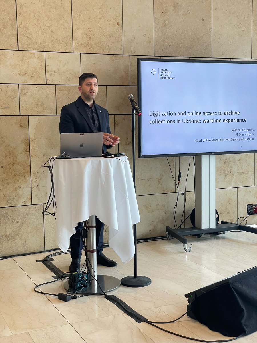 ArchivesUkraine's tweet photo. Head of @ArchivesUkraine  Anatolii Khromov took part in the regular EBNA Conference dedicated to the theme “Cultural Resilience – The Increasingly Important Role of National Archives and Other Cultural Institutions in Contemporary Europe” (Copenhagen, Kingdom of Denmark). https://t.co/5dkVE7n3bO