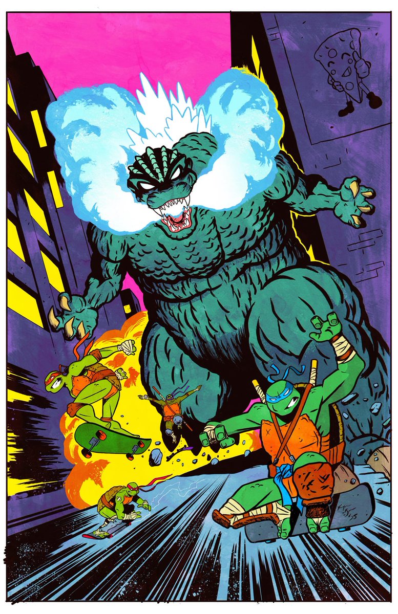 zimmerltw's tweet image. via Raymar Brunson (IG)
Teenage Mutant Ninja Turtles x Godzilla #3 Variant Cover
by Raymar Brunson