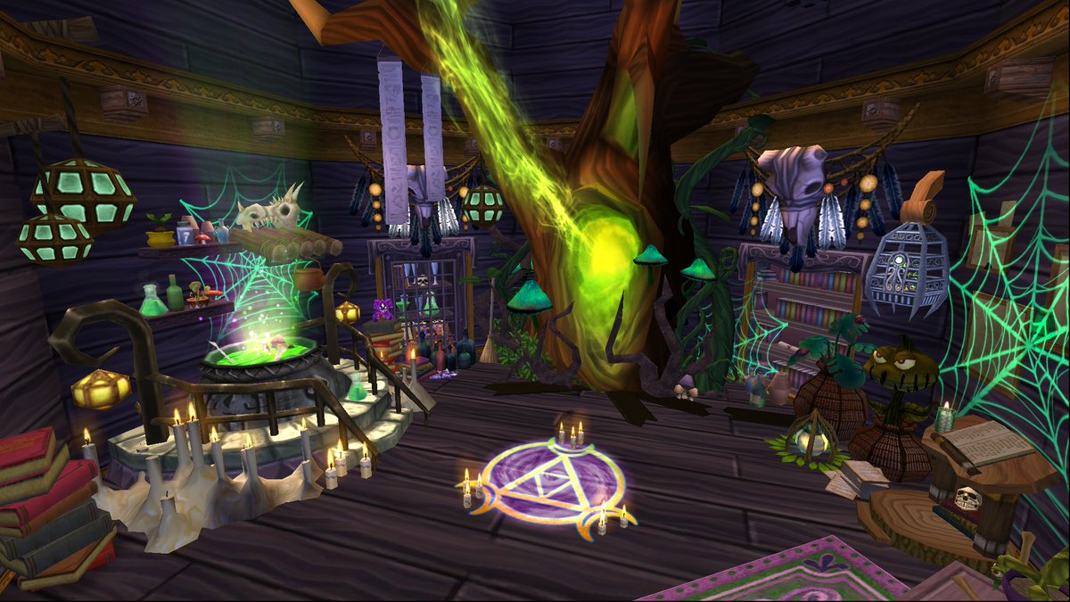 You made a wrong turn, that darn quest arrow. Where are you? A cauldron brims with Hoodoo, an arcane sigil etched in the floor, and a gnarled tree pulses with otherwordly energy. A witch's lair; where secrets of life and death are brewed. Escape while you can!  #Wizard101