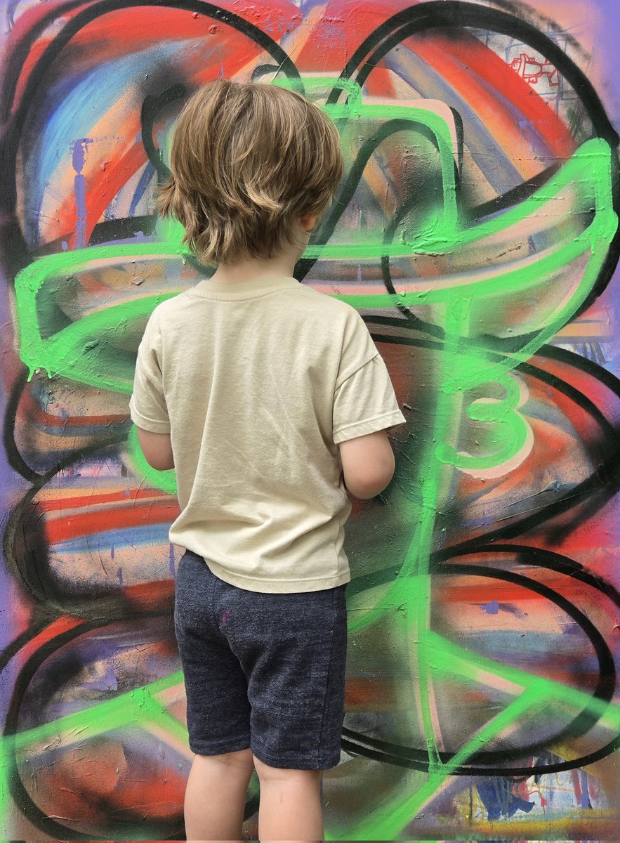 Little man im front of a SAL painting #univerSALtruths