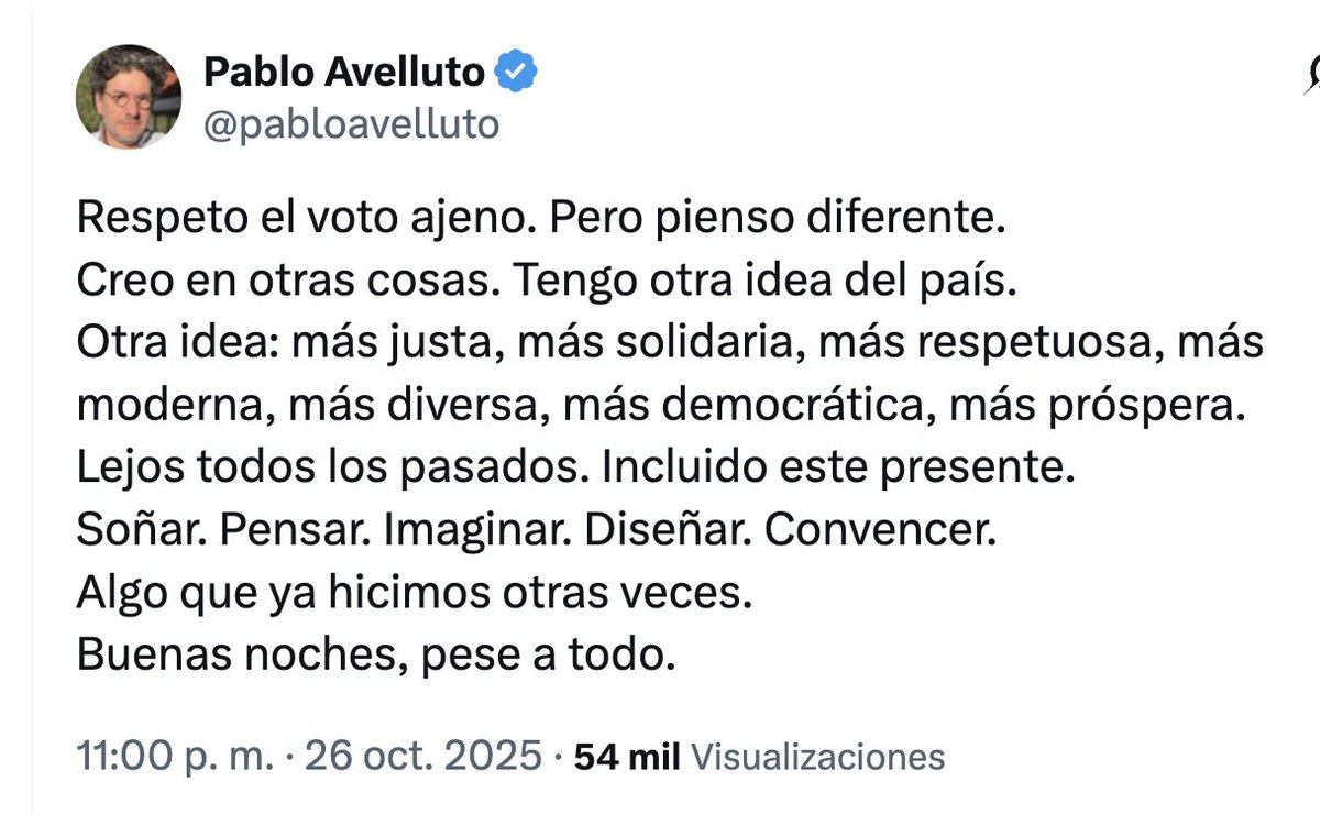 "Respeto tu voto de mierda".