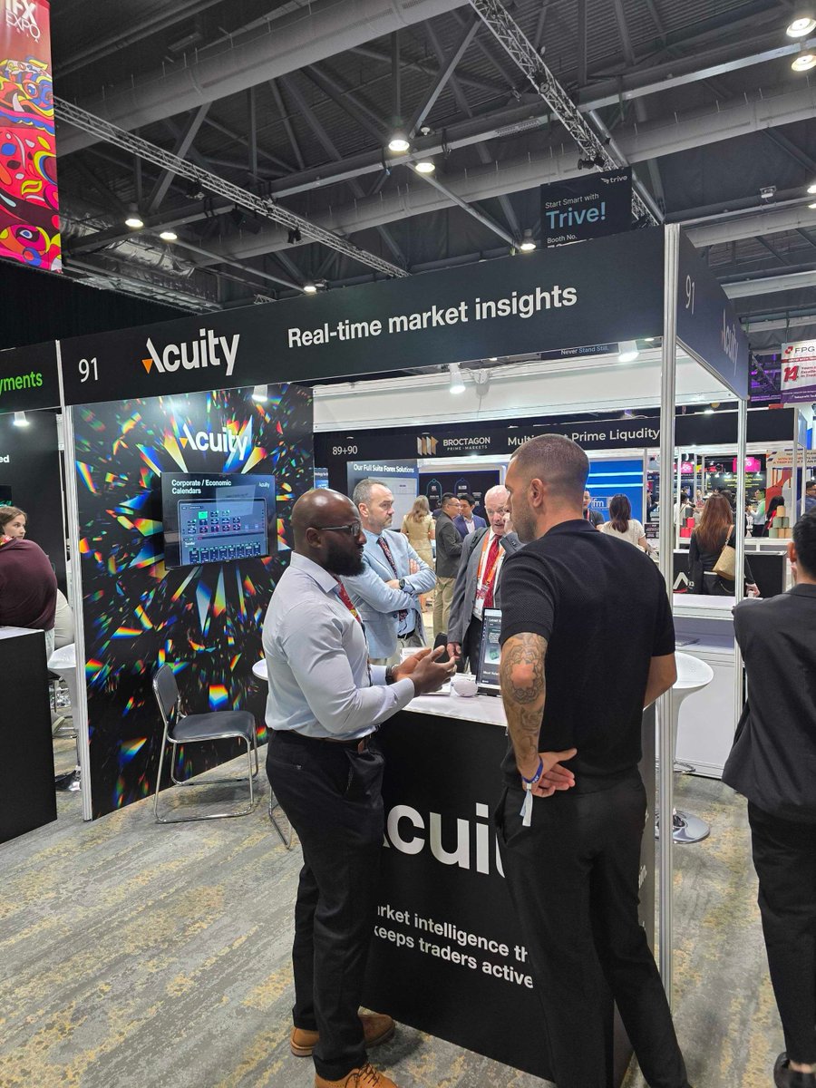 Day 1 at <a href="/iFXEXPO/">iFX EXPO</a>  Asia — highlights in pics 📸
We demo’d how Acuity turns news + macro into actionable signals, real-time sentiment &amp; in-platform research.
Back tomorrow: Booth #91, AsiaWorld-Summit (Hall 2)
DM to meet or book: hubs.ly/Q03Pv7G00
#iFXEXPOAsia #Fintech