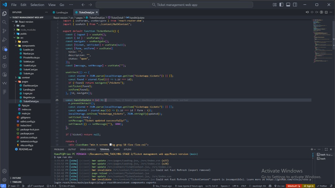_devPRIME's tweet image. Stage 1 done: Added Contact & About pages to my profile card project. 
Stage 2: Building a Ticket Management System in React ✅, Vue 🚧  & Twig  ❌. 
#FrontendDev  #React #VueJS #hnginternship