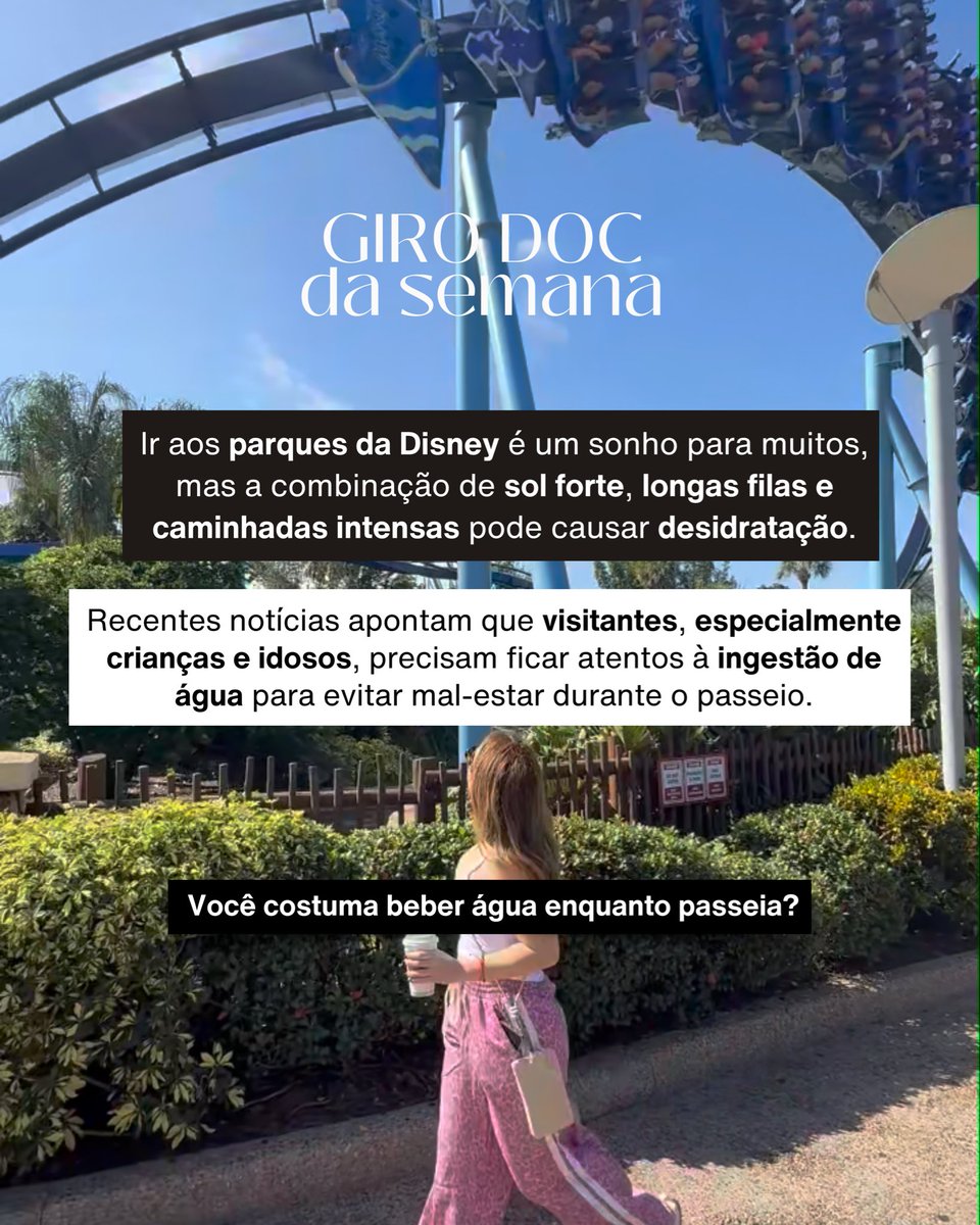 Bom day! Ir pra Disney é o sonho de muita gente, mas no meio da empolgação, o corpo também cansa.
No #GiroDoc de hoje, um lembrete simples: cuidar de si também faz parte da viagem.
Segue o fio 🧶