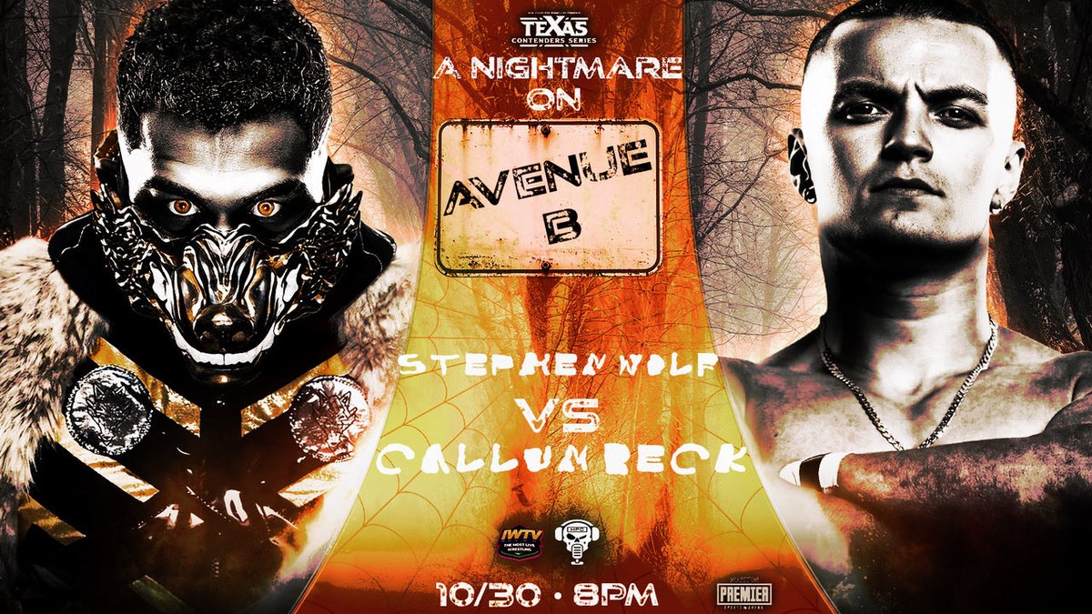 texascontenders's tweet photo. ❗️MATCH ANNOUNCEMENT❗️

Singles Match:
@StephenWolf309 v @callumbeckpro 

Live on @indiewrestling 
Presented by @HPCBadGuys 
Graphics: @ber0ck0 

#TCS59🎃 • 10/30 • 8PM
Houston Premier Arena

🎟️: https://t.co/Bkuko8mA6b https://t.co/3BgExsetRN