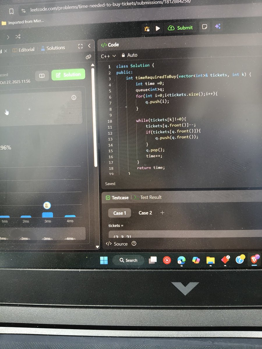 PiyushShar97421's tweet image. Lecture 97 (Queues)
Starting Fresh after a long break.
✅Queue reversal
✅Reverse First K elements of Queue
✅Time need to buy tickets 
✅ Implement queues using stack
@rohit_negi9 #dsa #coderarmy #CodingChallenge #codewithme