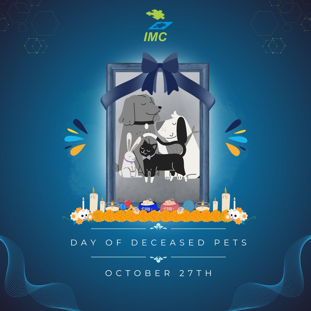 IMCItSolutions's tweet image. 𝐎𝐜𝐭𝐨𝐛𝐞𝐫 𝟐𝟕𝐭𝐡 - 𝐃𝐚𝐲 𝐨𝐟 𝐝𝐞𝐜𝐞𝐚𝐬𝐞𝐝 𝐩𝐞𝐭𝐬
We honor the memories of our pets today, cherishing the joy and love they gave us

#IMC #October27th #RememberingPets #PetMemories