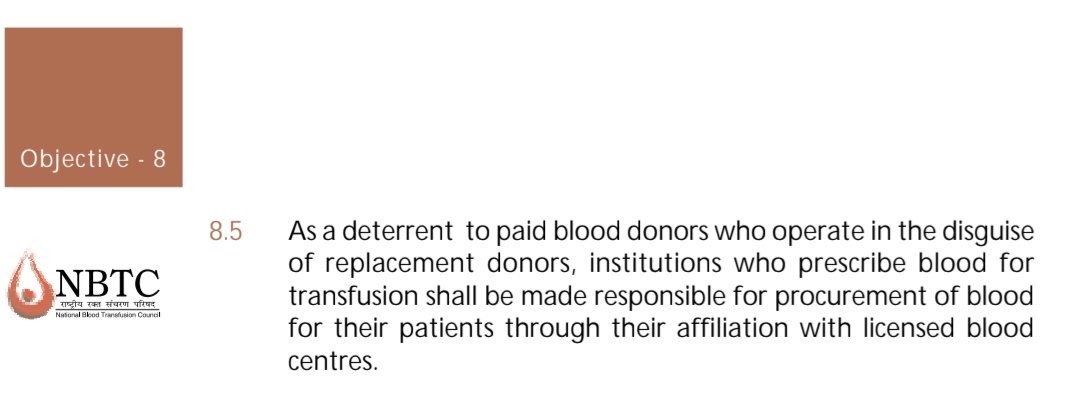 atulgera007's tweet photo. @HemantSorenJMM ji
This Objective of National Blood Policy mentions a core issue on Blood Safety and its solution 
We kept trying with the previous health minister for compaliance of this but he was insensitive, inefficient, selfish and not interested because he was under the influence of a few private facilities who think it is not their job . 
That's why the so-called tie ups of private hospitals with private blood banks are only to serve their selfish interest.
Patients are forced to bring donors and asked for maximum processing charges 
Sadly the situation remains the same