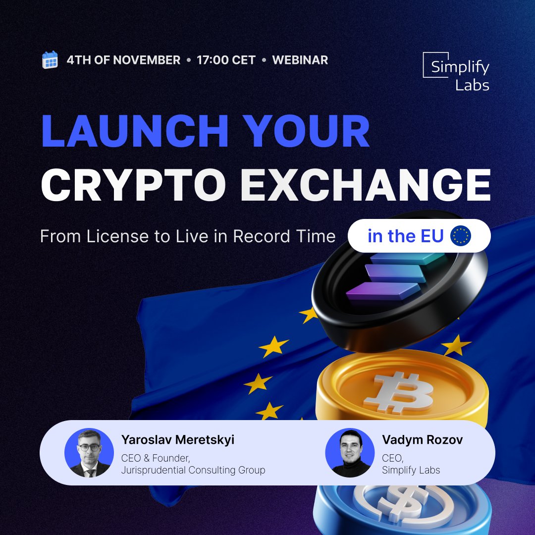 🌍 Launching a Crypto Exchange in the EU

The European market offers huge potential for crypto businesses — but success starts with full MiCA compliance.

Join industry experts (bit.ly/4qujKwb) in legal and tech to learn how to launch your own crypto exchange in the EU —