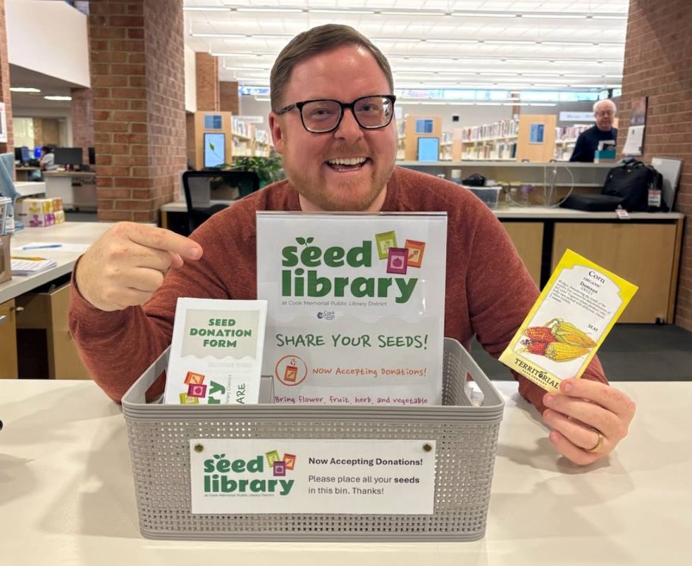 CookLibrary's tweet image. Daniel wants to remind you to bring in your seed donations by Oct 31! We’d especially love to add more native seeds to our collection. For more info, visit cooklib.org/seedlibrary. #seedlibrary #savethoseseeds