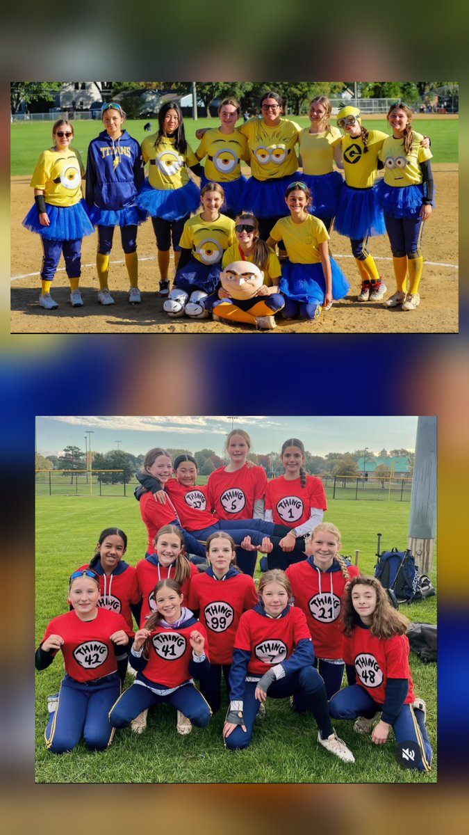 Just a week until it's Halloween, 
Hmm... some odd Titans uniforms seen!
Our 14's dressed as Minions!
It's our humble opinion
They and 12 Gold were both hits with their Things!