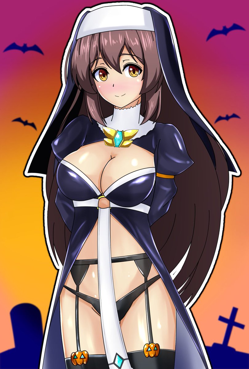 エッチなシスターコスを着た真理奈さん 