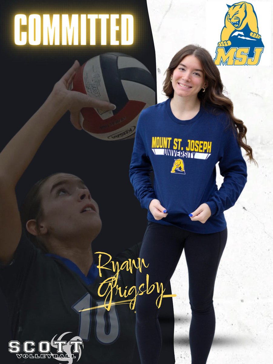 Congratulations to Senior Ryann Grigsby on her commitment to Mount St Joe to continue her academic and athletic career!! Your Scott family is so proud of you!!!🦅🏐